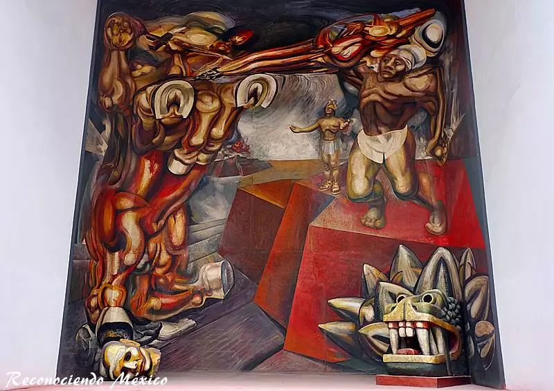 mural de david alfaro siqueiros en el tecpan