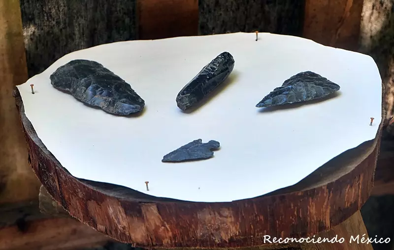 obsidiana en la zona arqueologica de tumilco