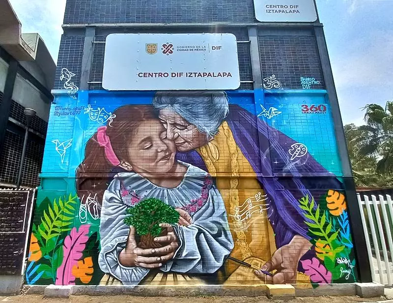 mural de arte urbano en el dif iztapalapa